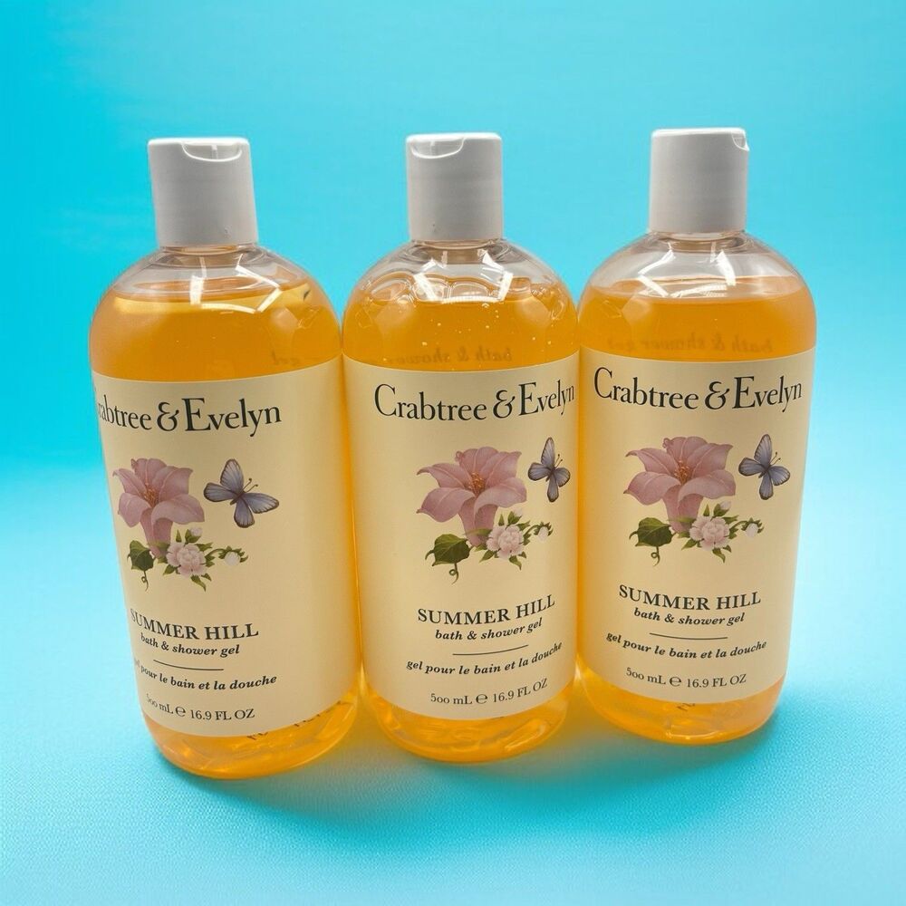 Crabtree & Evelyn Summer Hill Bath & Shower Gel 16.9 fl oz Lot of 3  ~New~